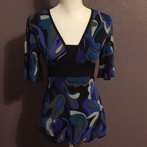 Cute blue, gray, & black shirt!